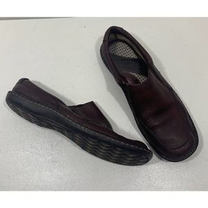 BORN boc Slip On Loafer Mule Clog Comfort Shoes Women's 10 M Brown Leather W9916